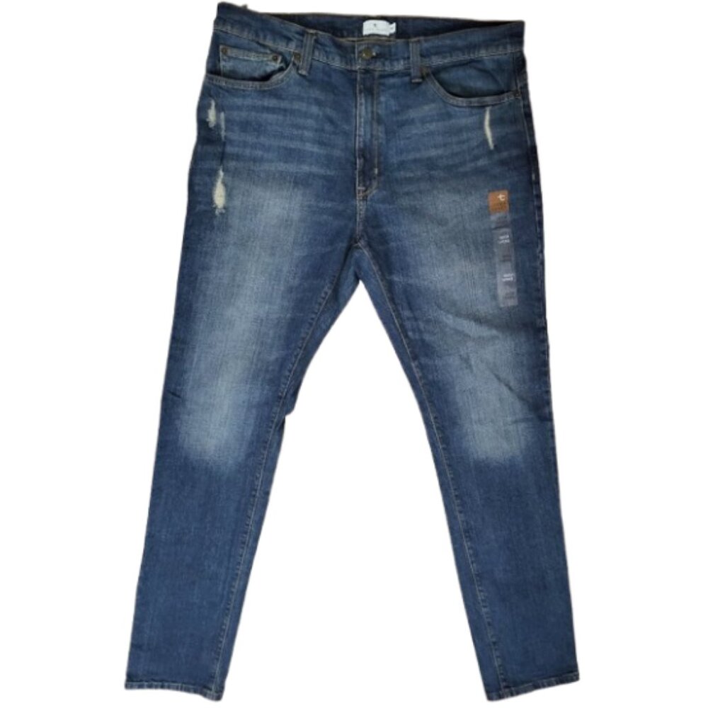 TRUE CRAFT Blue Denim Taper Leg Jeans - New Without Tags Men's 36 x 34